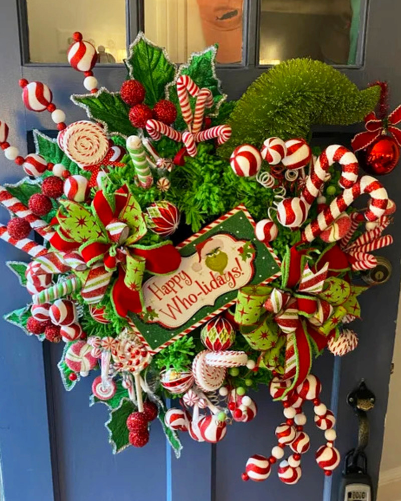 DIY Grinch WhoVille Christmas Wreath Ideas