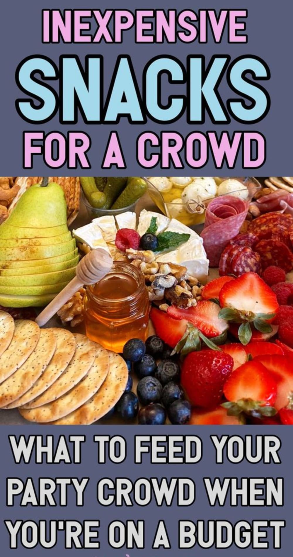 Party snack ideas - cheap and easy snack ideas for party crowds and large groups - store-bought, last minute and make ahead ideas too. If you need inexpensive snack ideas for hosting a large group, you will love these simple, budget-friendly ideas