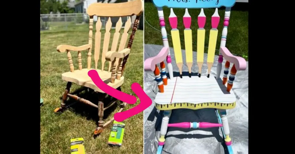 Yard Sale Rocking Chair To Painted DIY Teacher Reading Chairs Clever