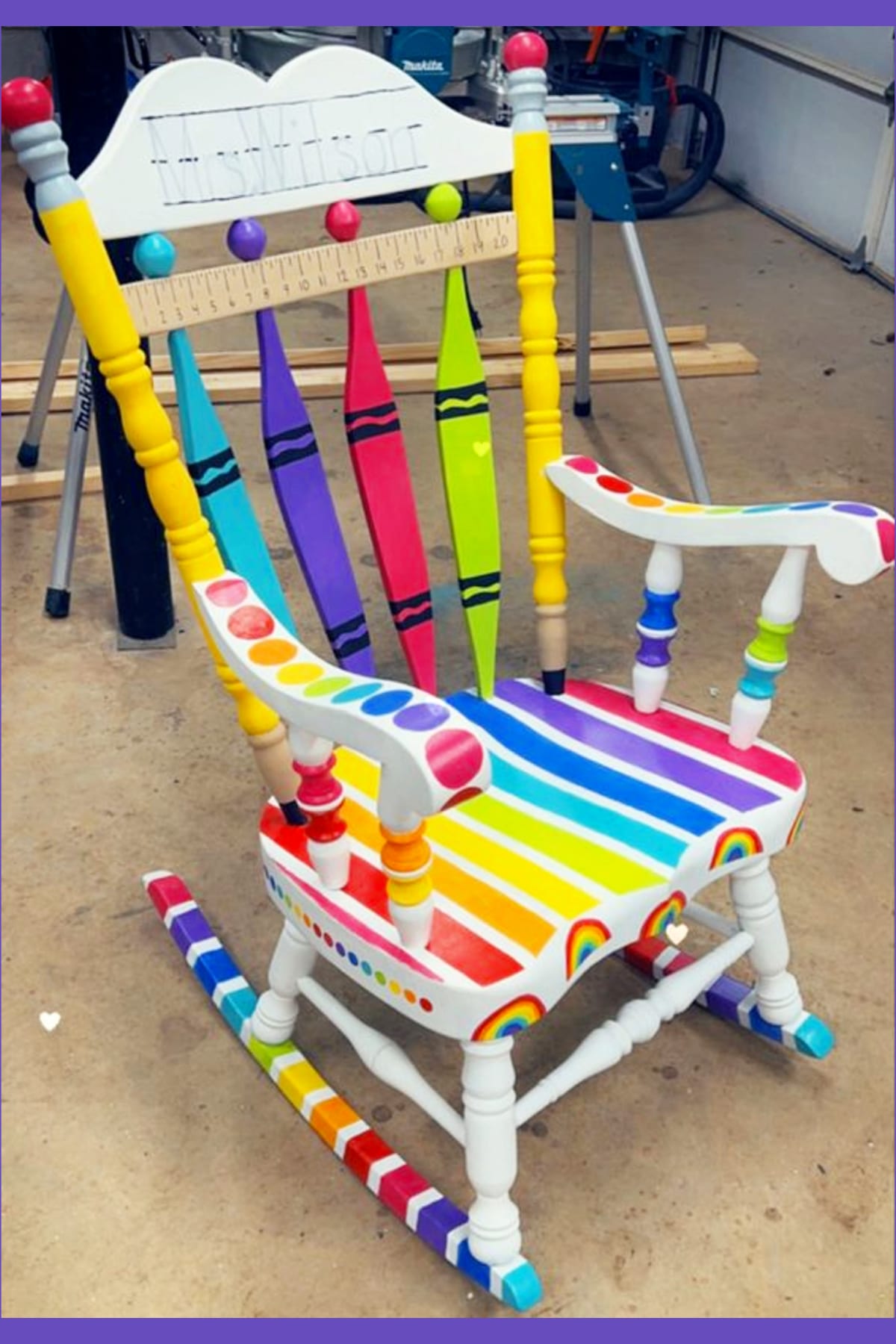 painted teacher chair - teacher rocking chairs DIY projects to try for classroom decorating