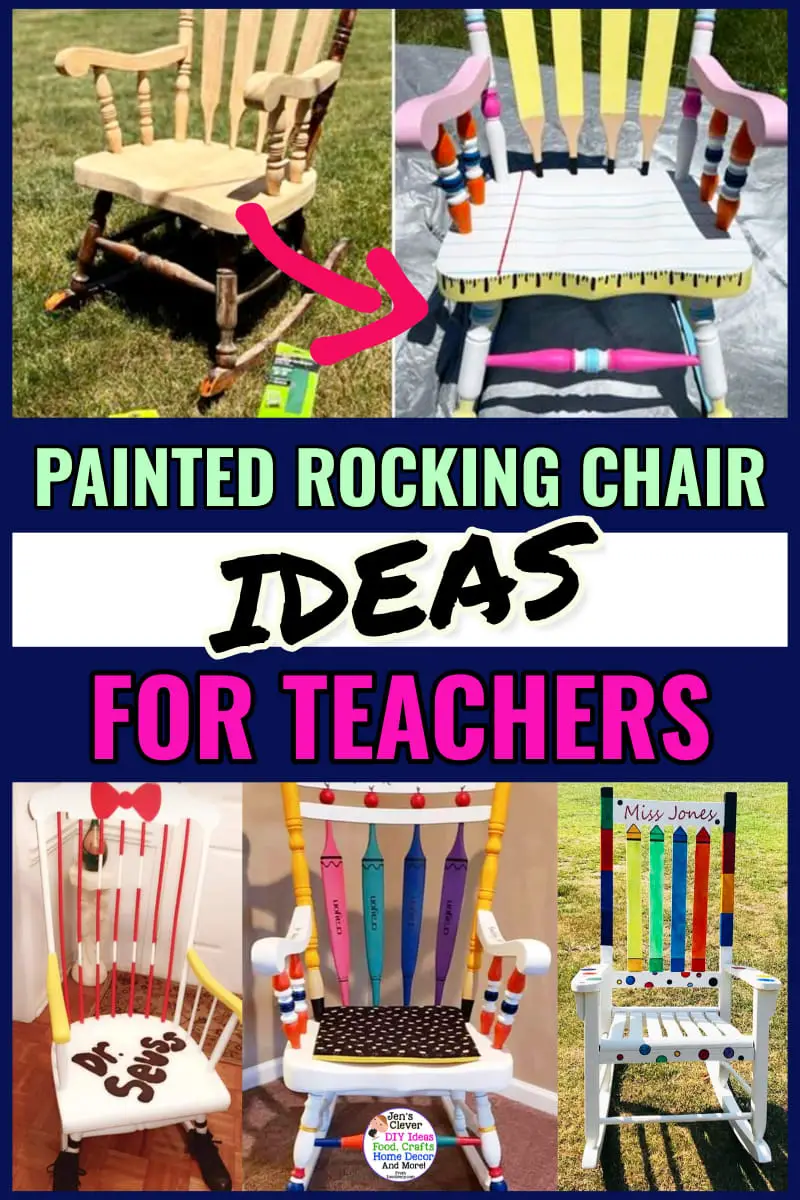 teacher rocking chair ideas - cute and easy DIY classroom furniture ideas for a teacher reading chair in kindergarten, first grade, preschool or school library. Fun DIY ideas for painting old rocking chairs