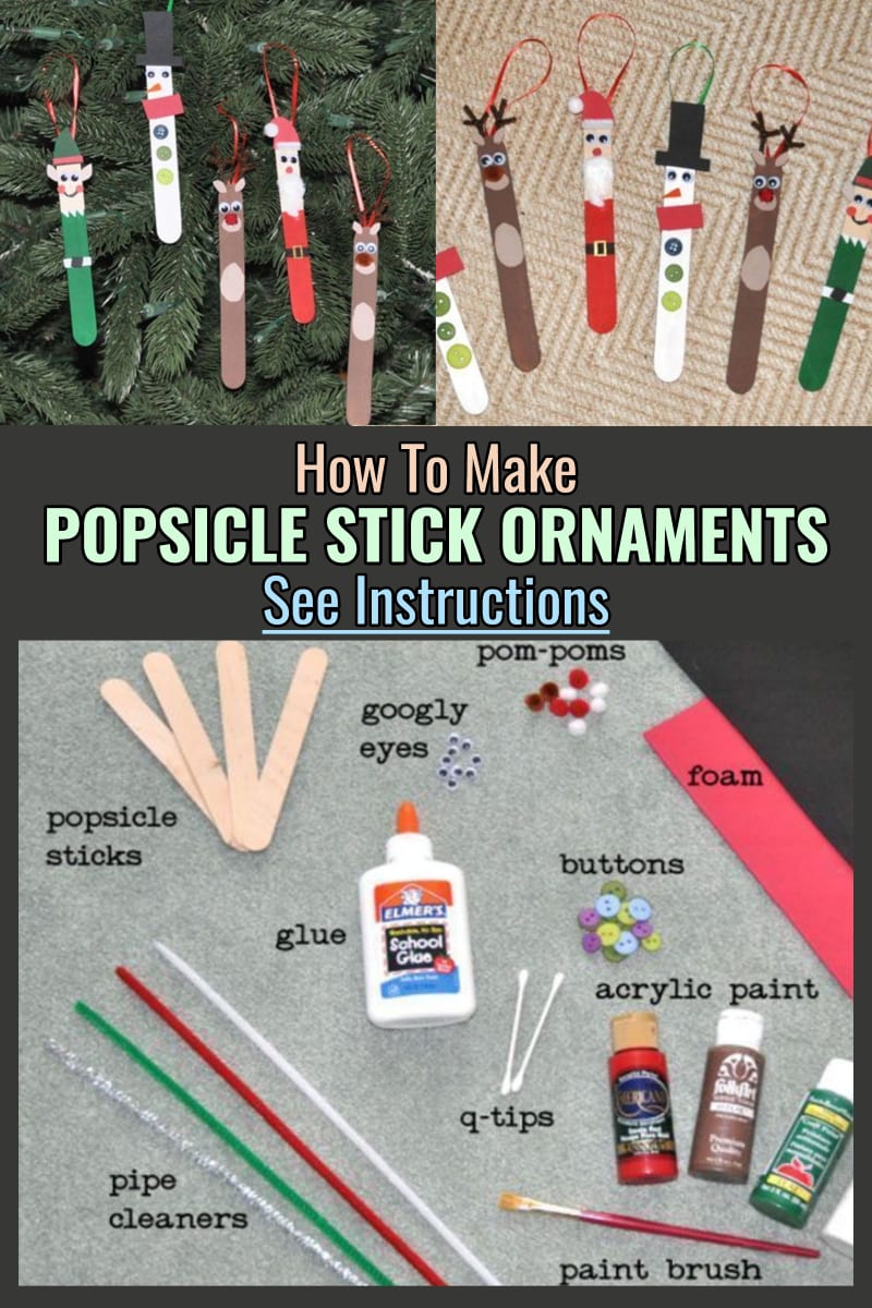 how to make popsicle ornaments as easy homemade Christmas gifts for grandparents kids can give as presents
