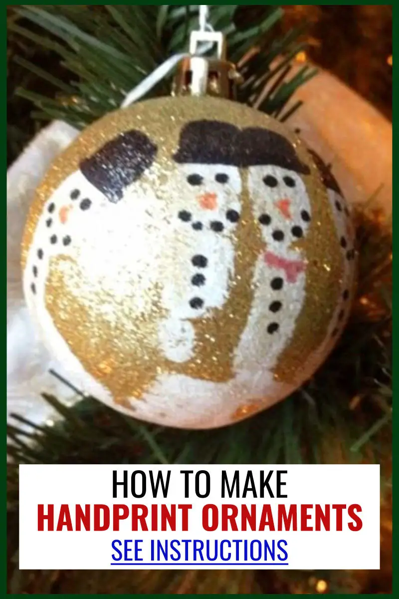 handprint ornaments for easy handmade grandparents Christmas gifts from kids