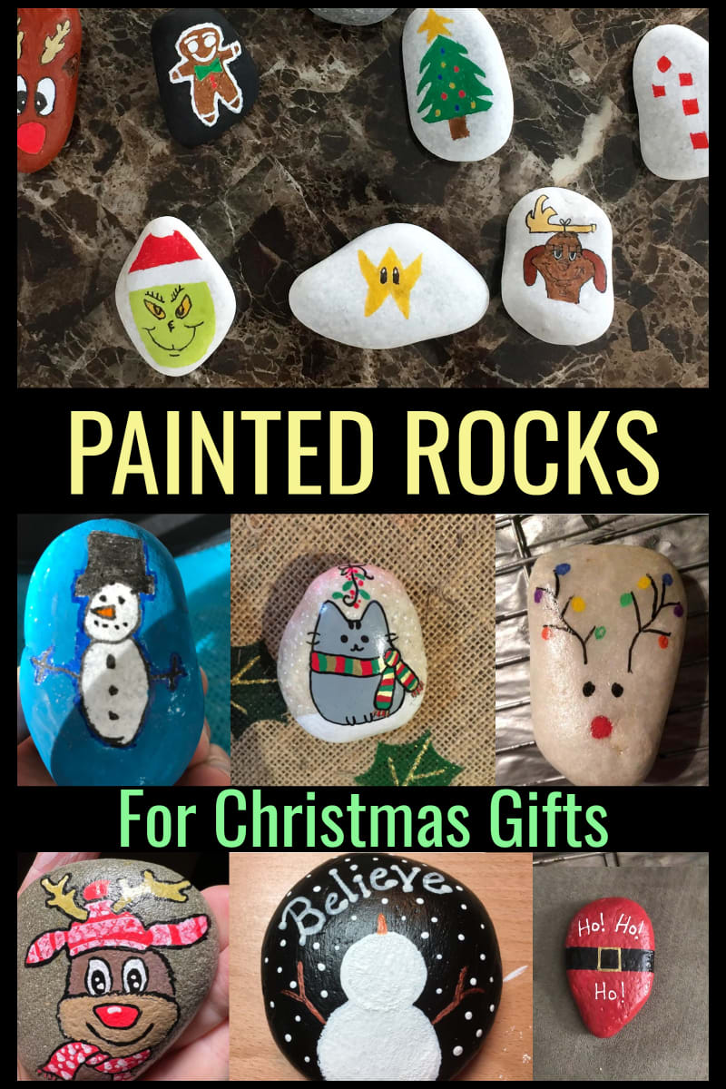 painted rocks for Christmas gifts