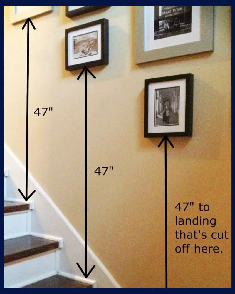 stairway accent wall tips for hanging pictures on staircase walls