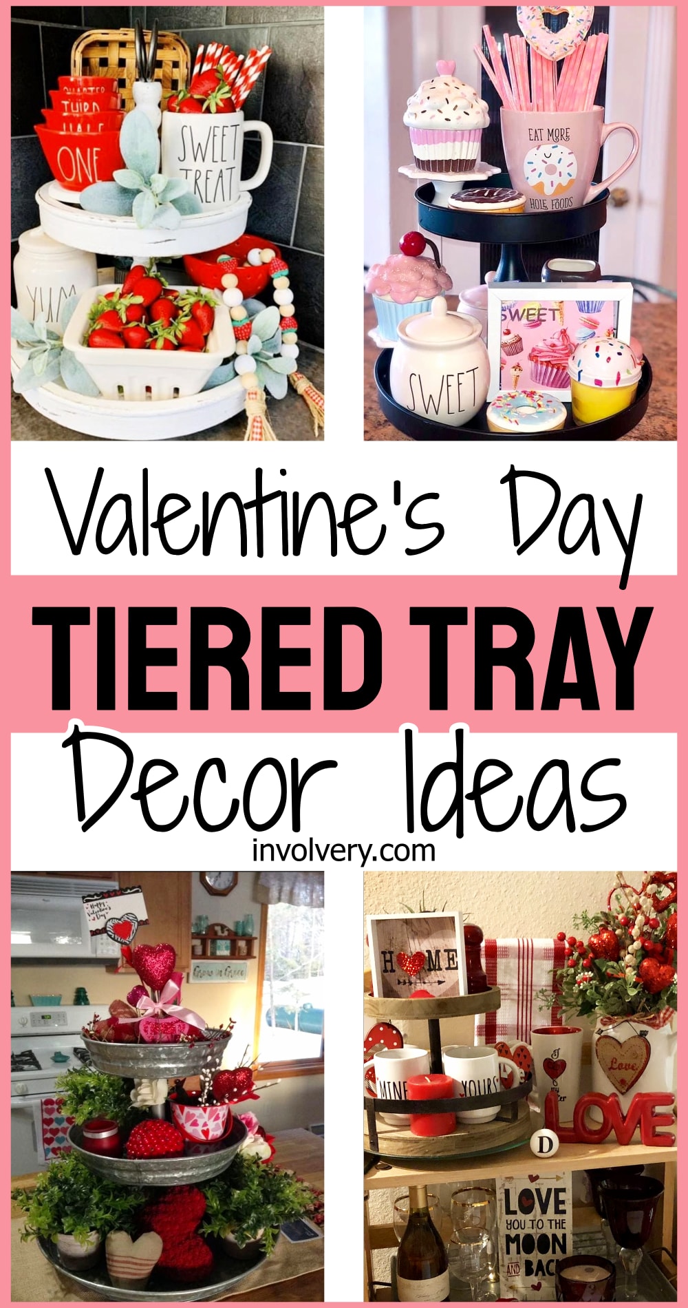 Valentines Day tiered tray decor ideas