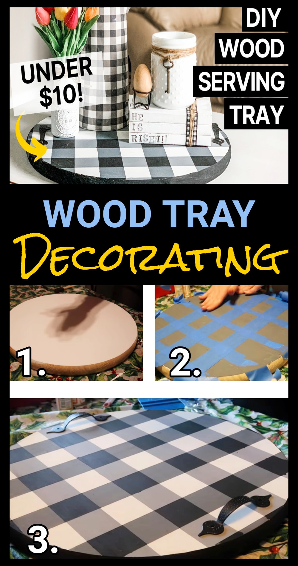 wood tray decorating DIY craft tutorial