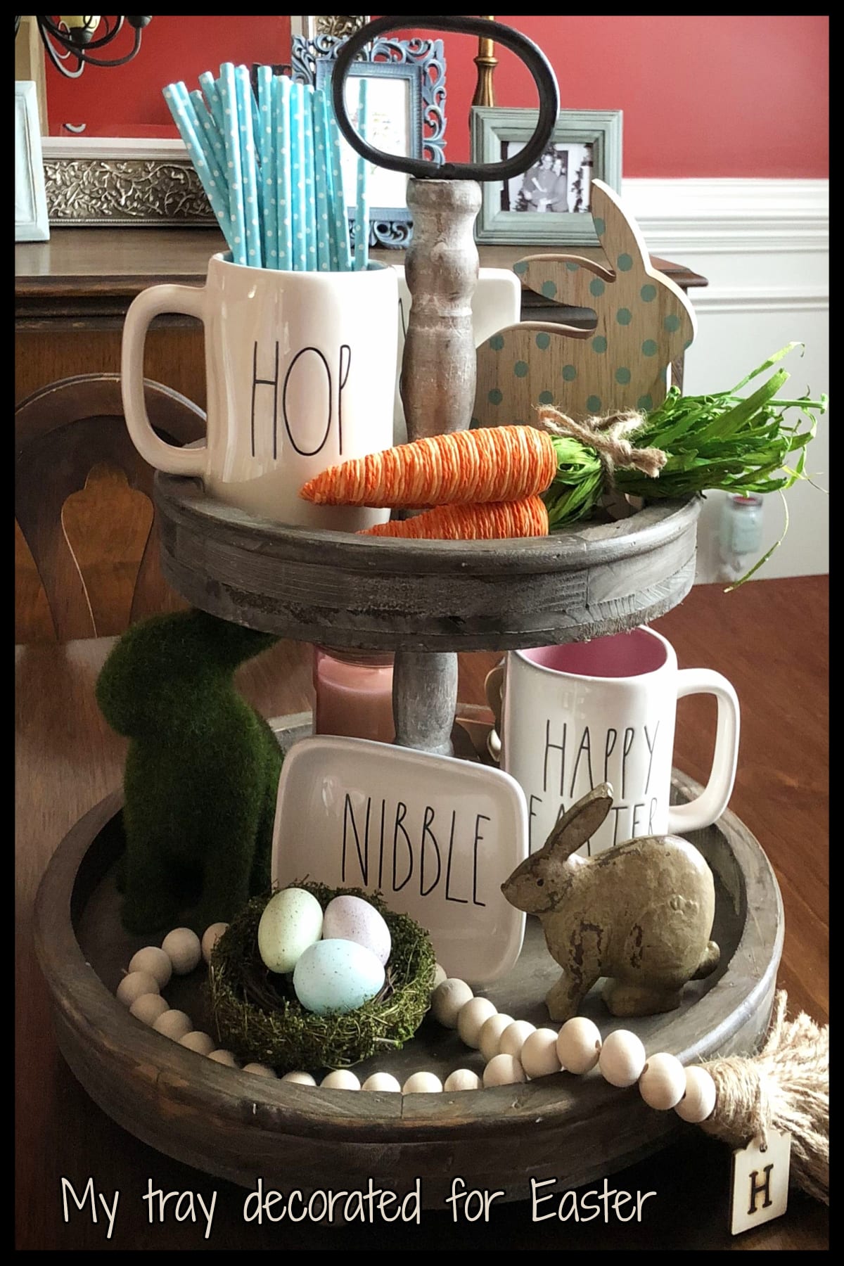 wooden tray decoration ideas for Easter and more cute ideas for decorating a wood tray for DIY home decor accents