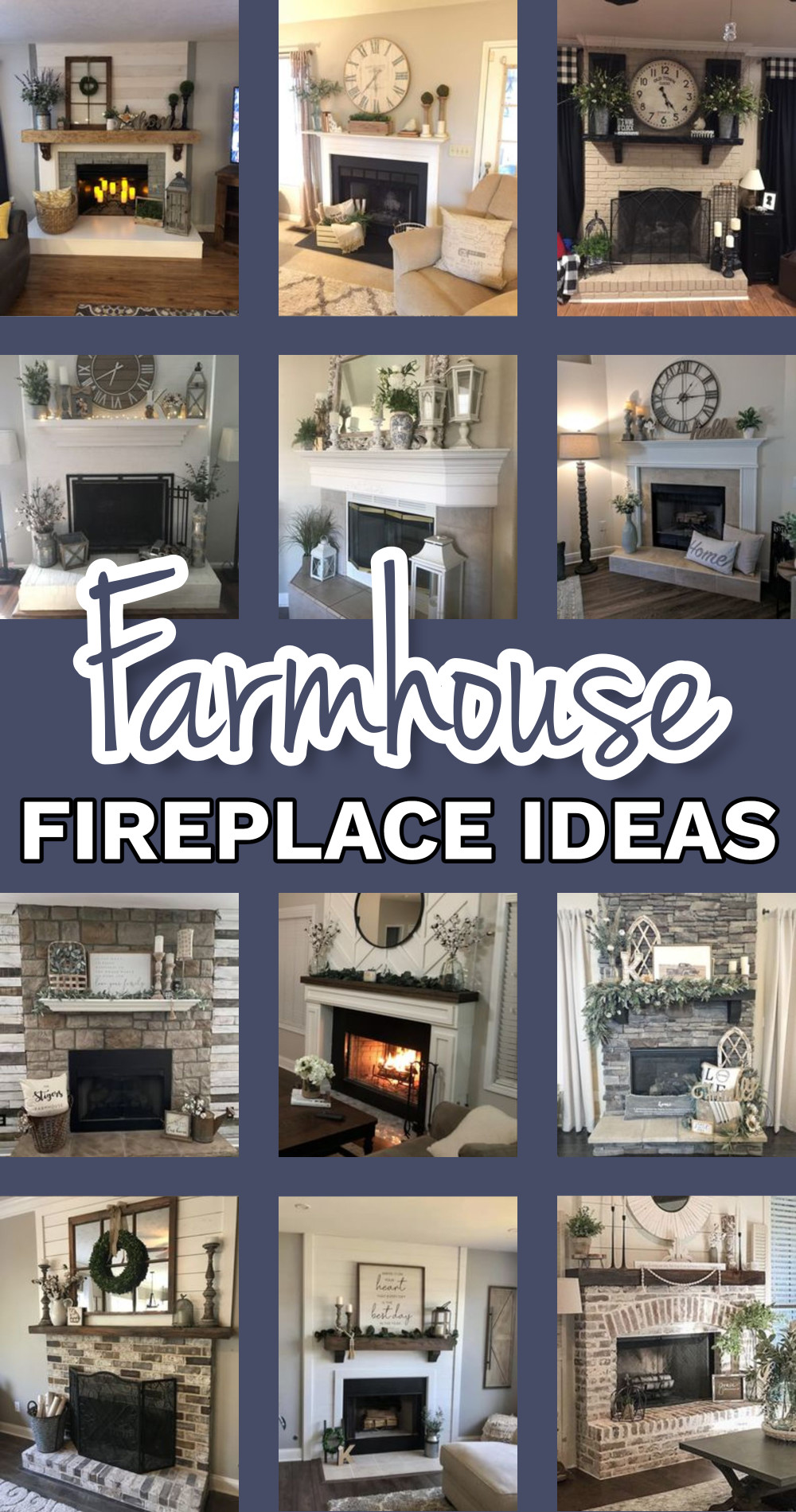 Fireplace Decor - Farmhouse Fireplace Decorating Ideas For a Cozy ...