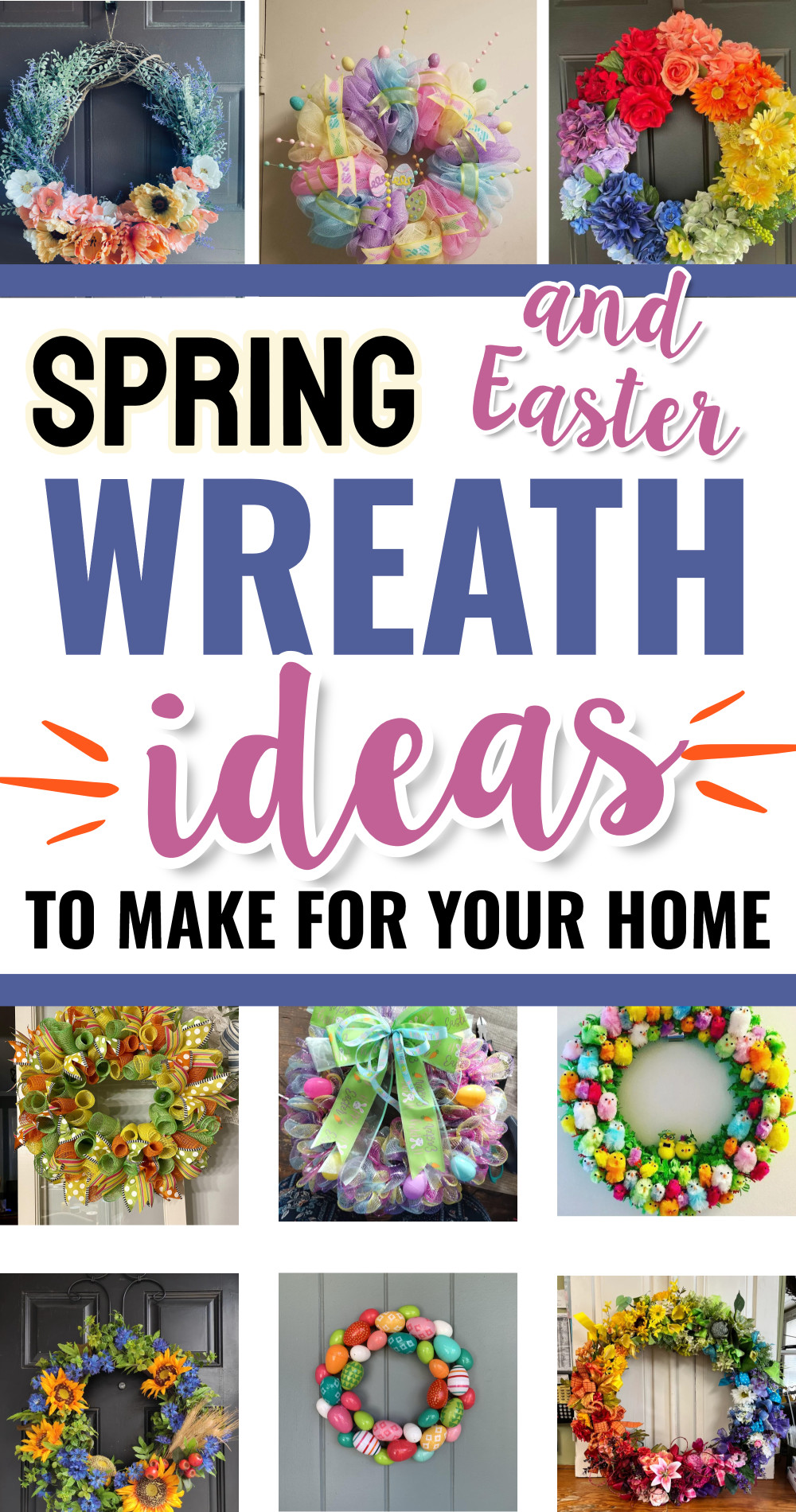 Invocation Ideas For Spring DIY Spring Wreath Ideas - Simple Spring and Easter Door Wreaths To Make ...