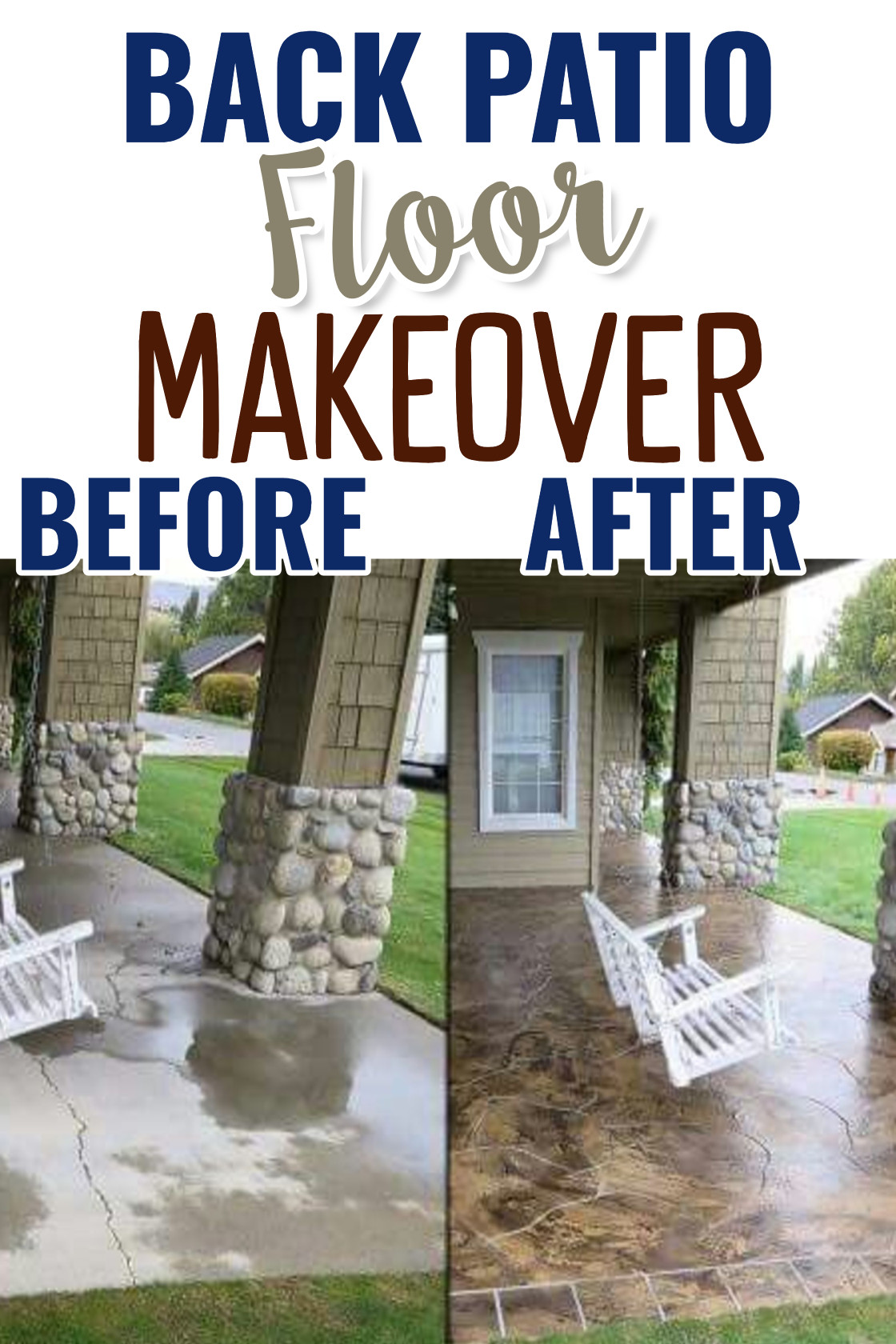 Ugly Concrete Patio and Porch Floor Makeover Ideas, Tips & Before/After ...
