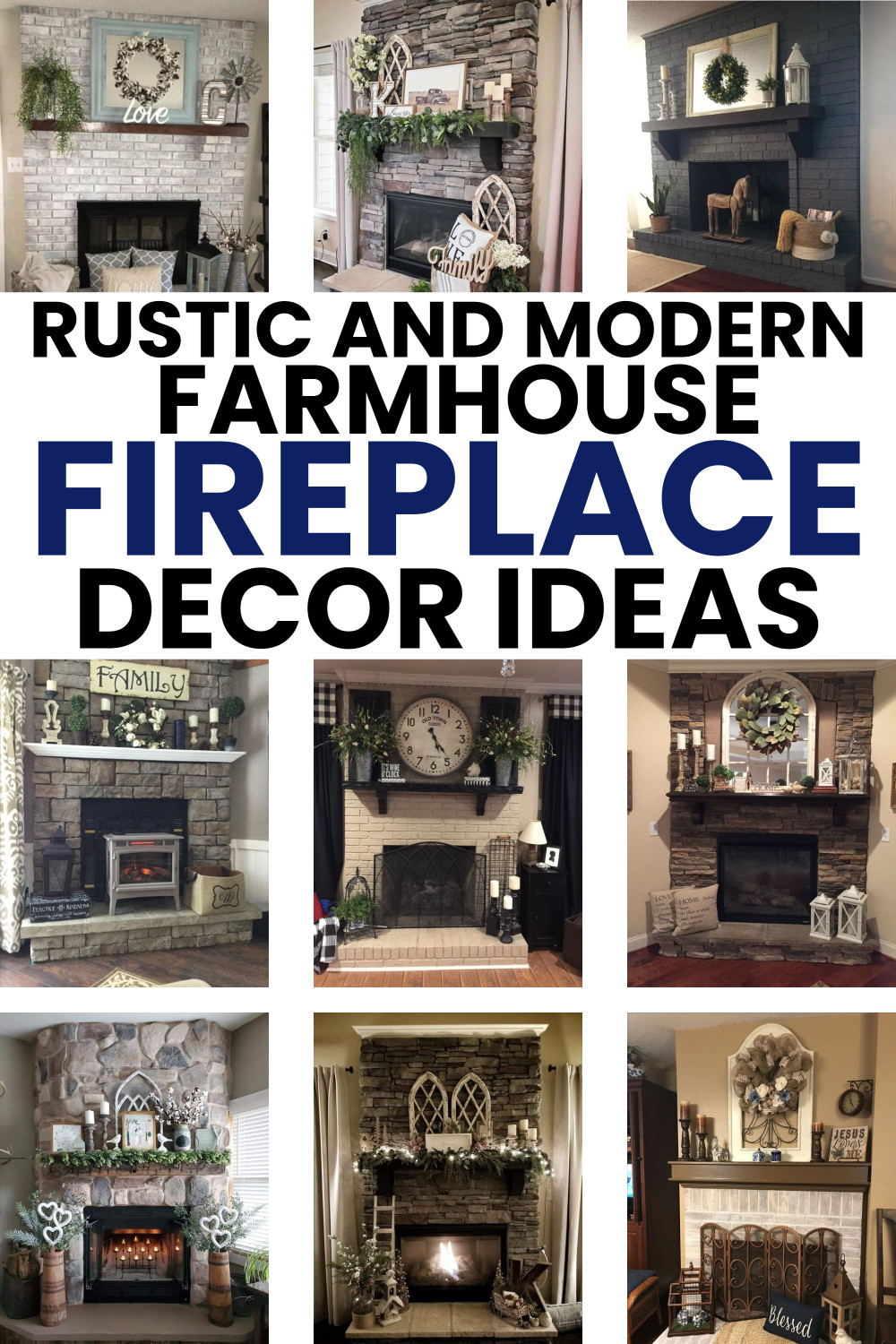 Fireplace Decor - Farmhouse Fireplace Decorating Ideas For a Cozy ...